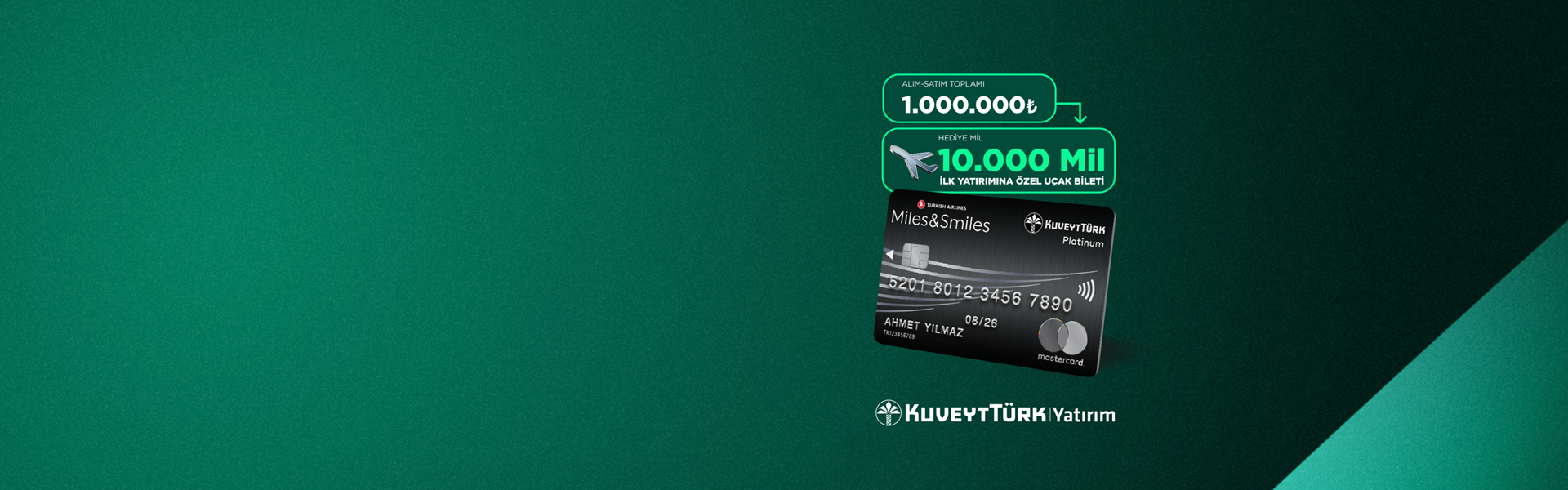 miles and smiles kredi kartı ve 1 milyon tl ile 10000 mil yazıları