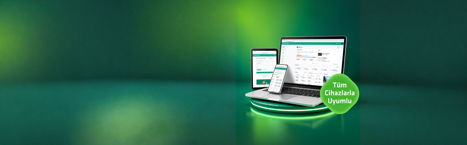 yeni internet şube ekranlı bilgisayar telefon ve tablet