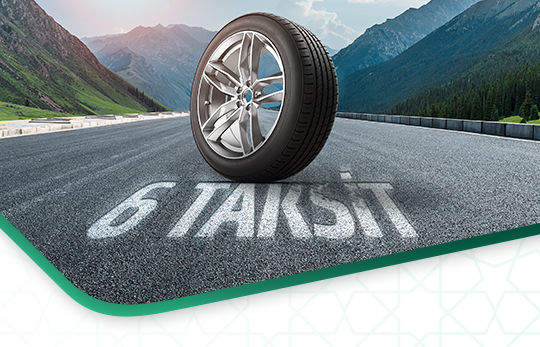 dağlar arasında yol lastik ve 6 taksit yazısı