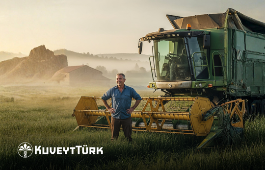 tarlada tarım makinesi önünde gülümseyen çiftçi