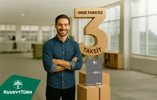 vade farksız 3 taksit yazısı ve gülümseyen e ticaret uzmanı