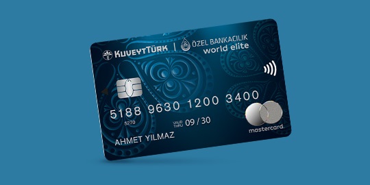mavi arka plan üzerine Özel Bankacılık kredi kartı