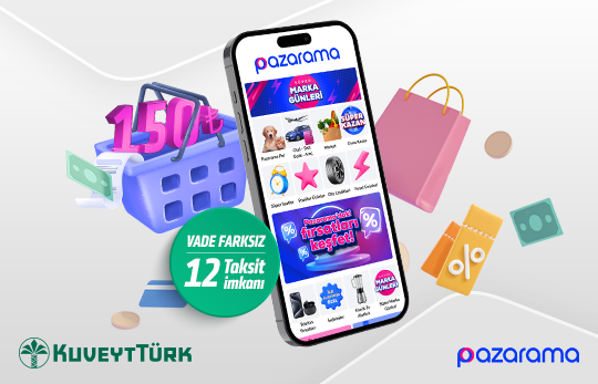 Alışveriş uygulamasını gösteren cep telefonu görseli