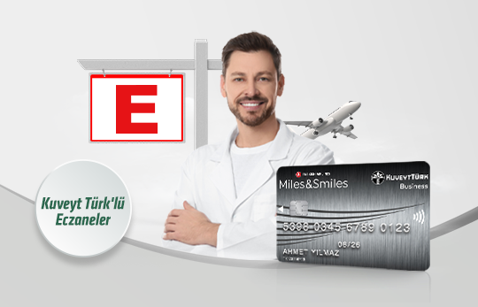eczane tabelası eczacı uçak ve Miles&amp;Smiles Business kartı 
