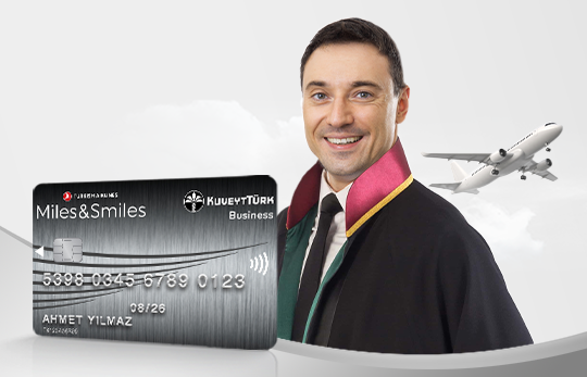 Miles&amp;Smiles Business kredi kartı ve cüppeli avukat