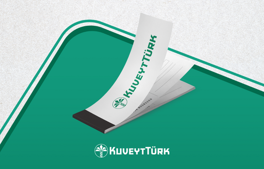 kuveyt türk logolu çek karnesi
