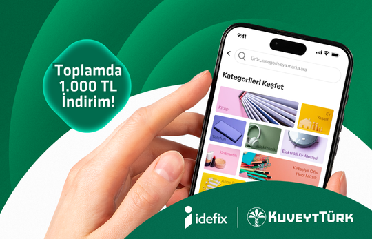 telefonda idefix ekranı ve 1000 tl indirim bilgisi