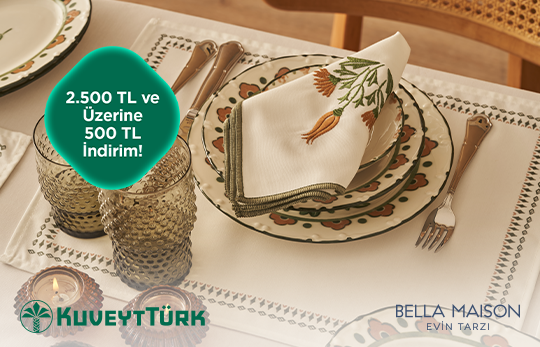bella maison ürünleriyle kurulmuş bir sofra