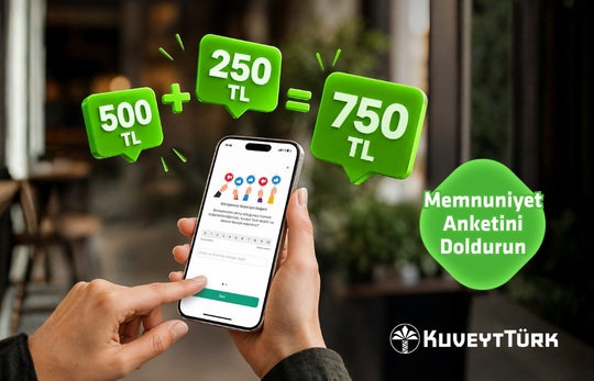 Memnuniyet anketi dolduran kişi ve 250 tl ile 500 tl ikonları