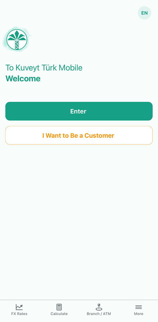 Download Kuveyt Türk Mobile and click More.