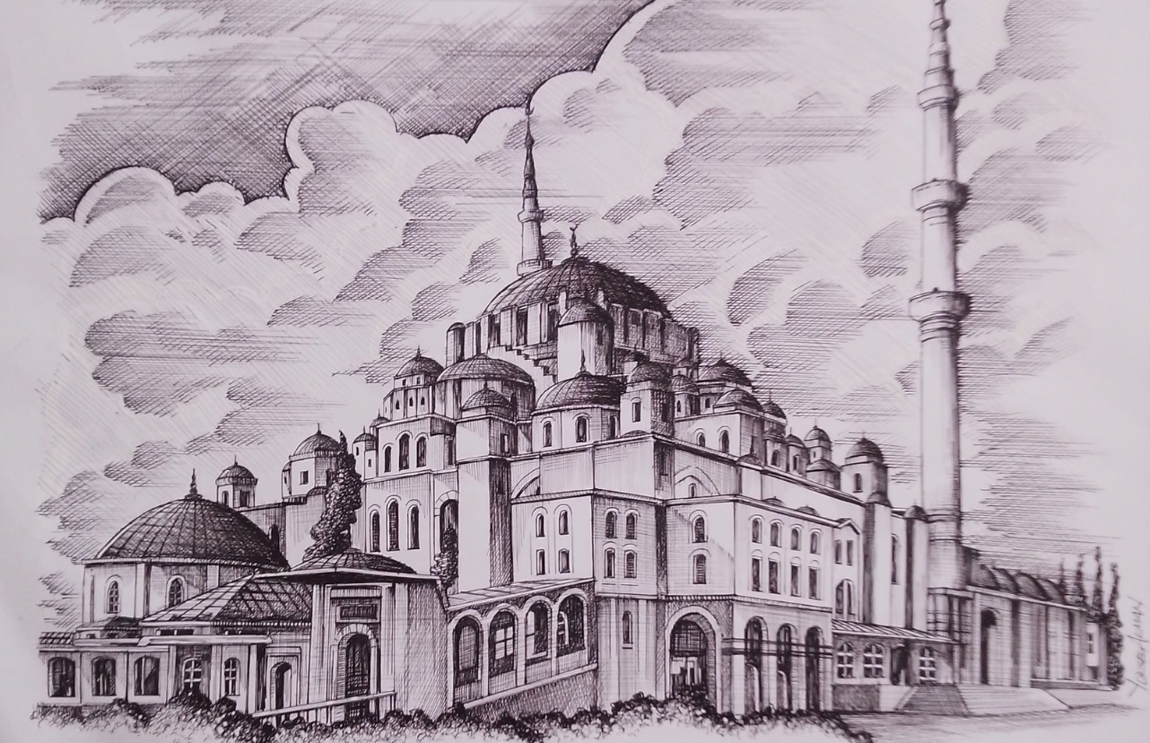 Ressam Yüksek Akmanın çizimi