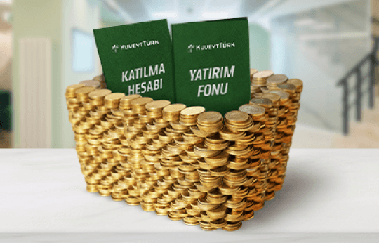 katılma hesabı ve yatırım fonu içeren bir sepet
