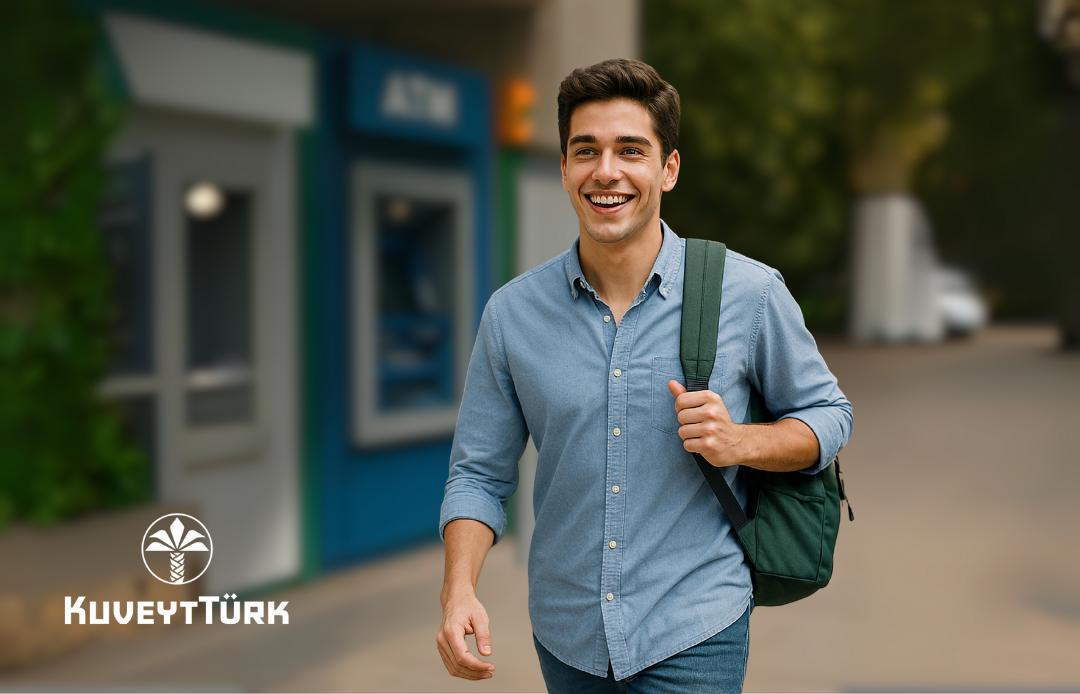a smiling student carrying a backpack
