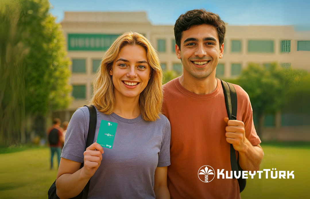 two smiling university students