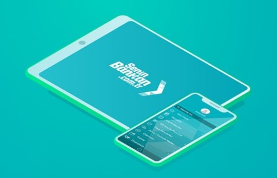 Tablet ve telefonda mobil bankacılık uygulaması ekranı
