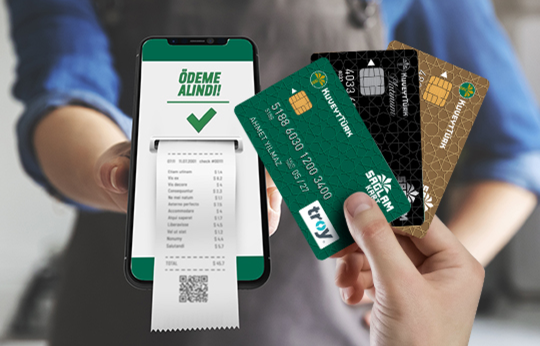 Telefon ekranında ödeme alındı ve kartla ödeme işlemi
