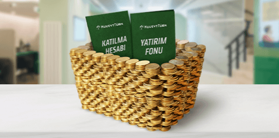 katılma hesabı ve yatırım fonu içeren bir sepet