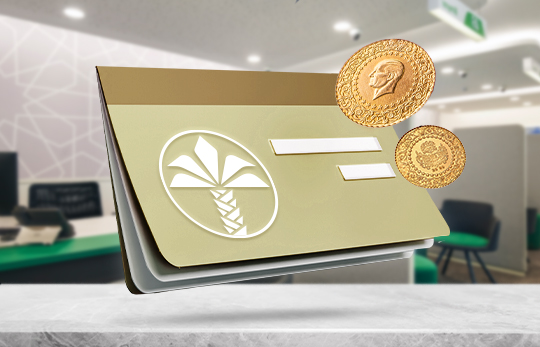 Banka hesap cüzdanının üzerinde altınlar