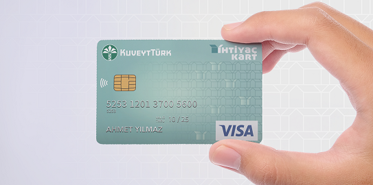 a Kuveyt Turk İhtiyaç Card held in hand