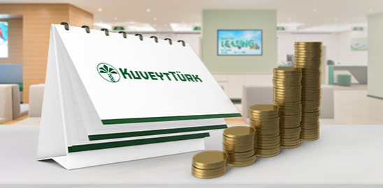 calendar and coins in bank branch