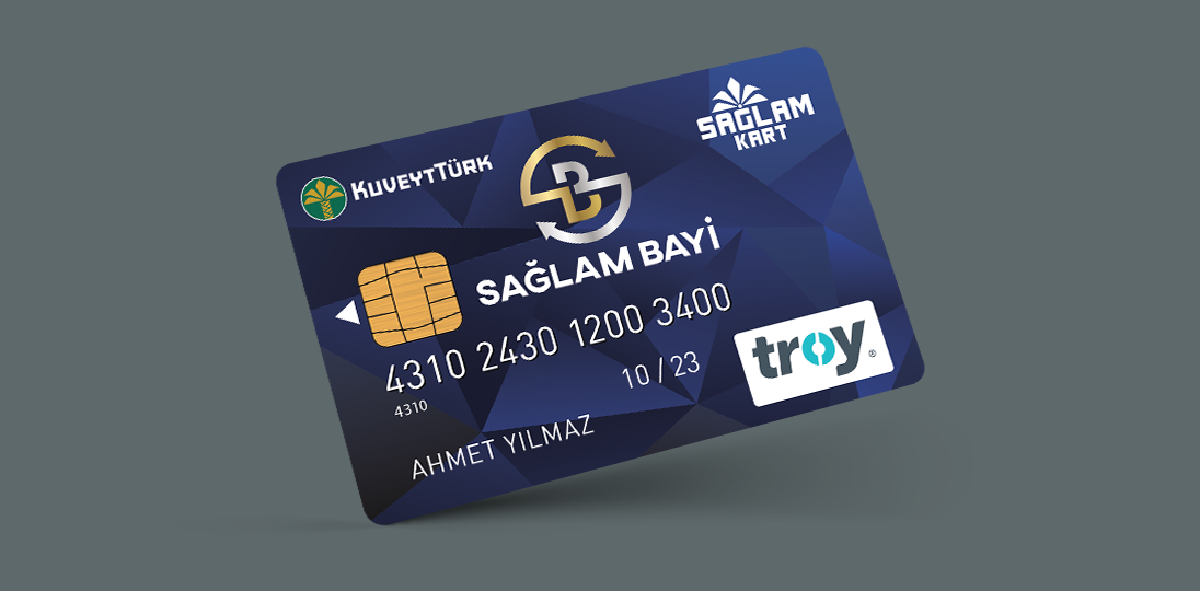 Sağlam Retailer Card on grey background