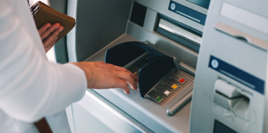 a customer who makes transactions safely at an ATM
