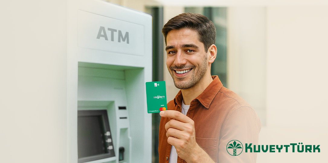 Male customer using Kuveyt Türk Card at joint ATMs