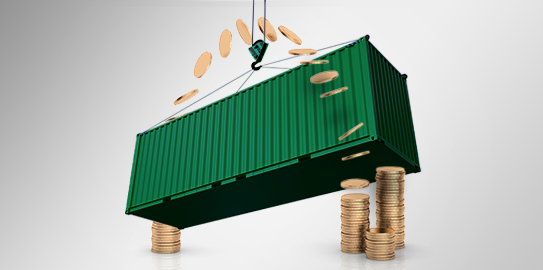 Konteyner ve madeni paralarla ticaret finansmanı görseli