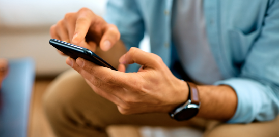 A person using a smartphone